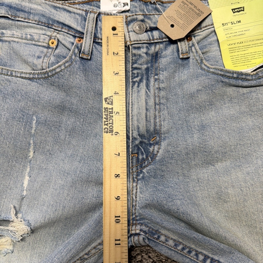 Levi's 511 Slim Stretch Denim Jeans Blue Men's 5-Pocket Light Wash Size 32x30 - Picture 10 of 11